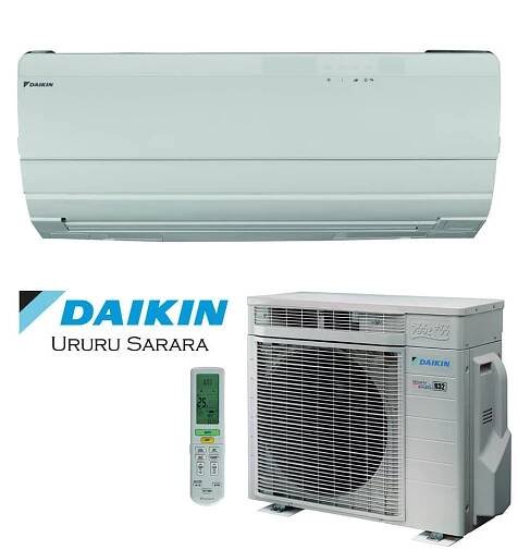 Vonkajšia a vnútorná jednotka nástennej klimatizácie značky Daikin Ururu Sarara