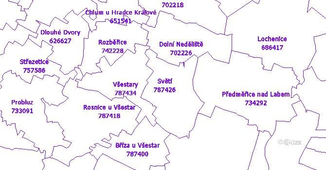Katastrální mapa Světí