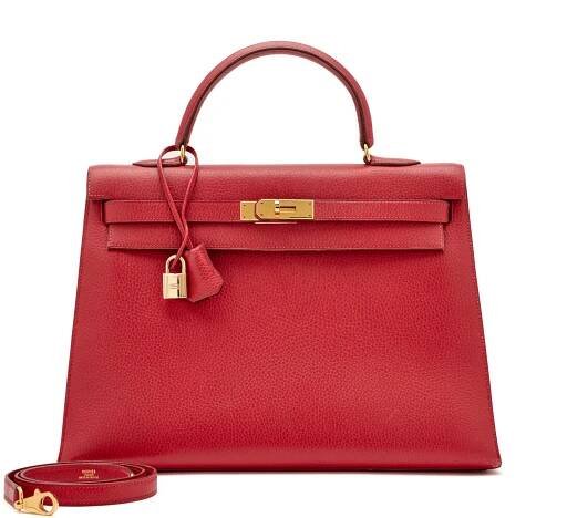 Rouge H Togo Sellier Kelly 35 Gold Hardware, 1992