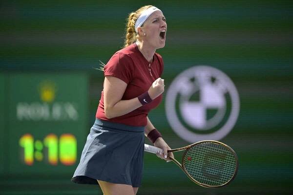 Petra Kvitová během utkání s Varvarou Gračovovou 