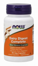 NOW Foods Dairy Digest Complete, mléčné enzymy pro intoleranci na laktózu, 90 rostlinných kapslí