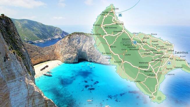 Zakynthos mapa ke stažení – Mapy ostrova Zakynthos