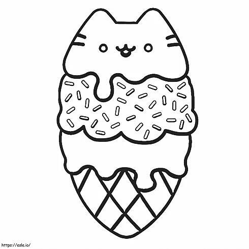 Omalovánka Nakreslete zmrzlinu Pusheen
