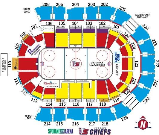 Arena Map - Spokane Chiefs