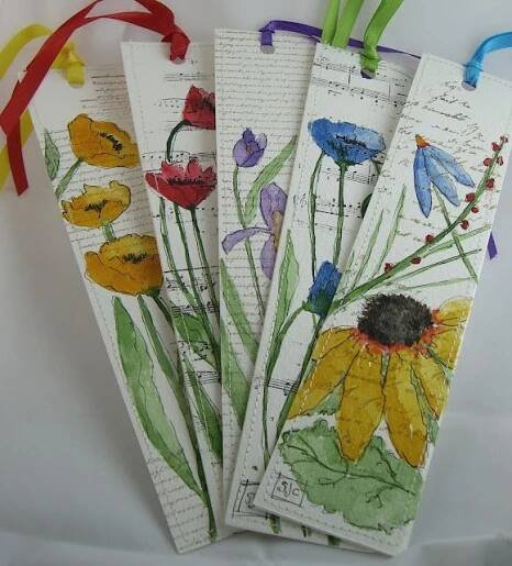 sooo beautiful! from  http://wildflowerhouse.blogspot.com/ | Watercolor bookmarks, Watercolor cards, Watercolor