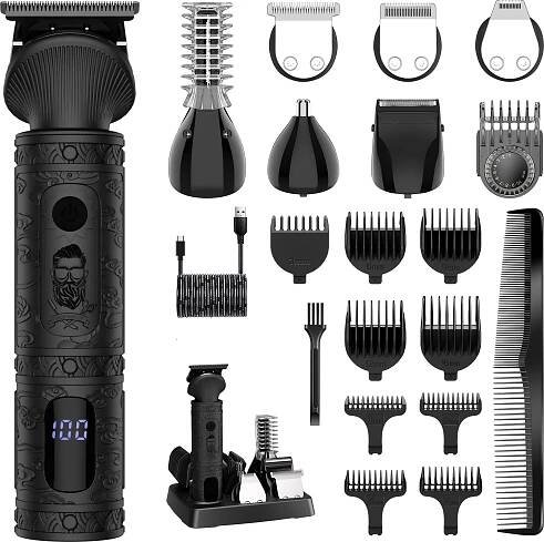 SURKER Beard Trimmer Pánský profesionální zastřihovač vlasů Detailní zastřihovač 7 v 1