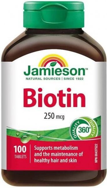 Jamieson Biotin 250 mcg 100 tbl. | Jamieson