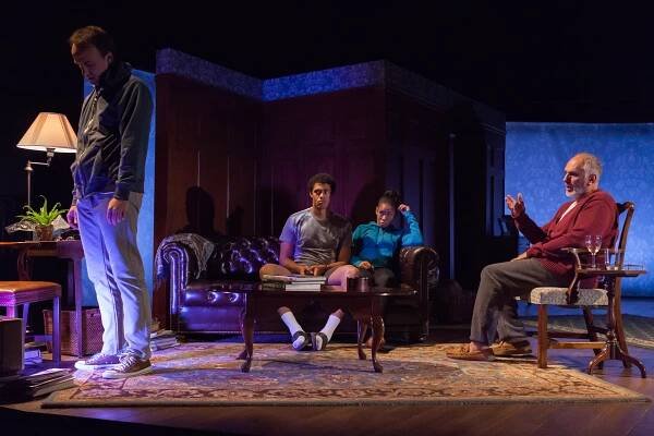 The MCC Theater production of  Don't Go Gentle . (Left to right) David Wilson Barnes, Maxx Brawer, Angela Lewis, and Michael Cristofer. Photographed for The New York Times. 