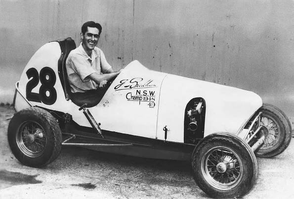 A young Jack Brabham in his Australian Speedcar having discovered that racing driving is fun. (Picture courtesy news.cision.com).