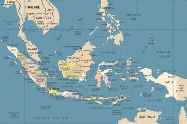 Indonesien-Karte - Vintage-Vektorillustration-Illustration