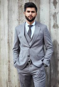 Semi formal Attire Gray 3 piece Suit Men