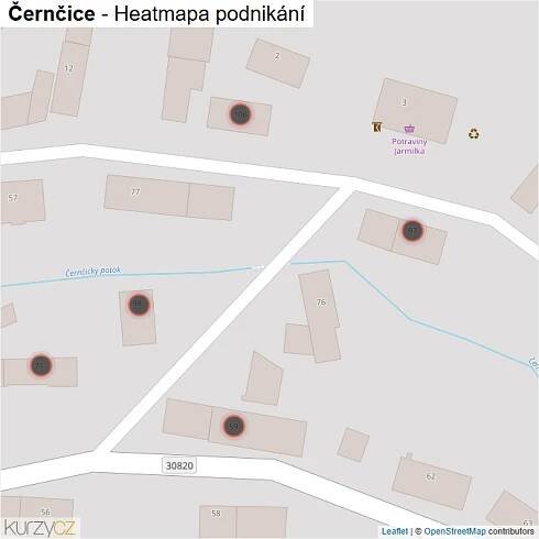 Mapa Černčice - Firmy v obci.