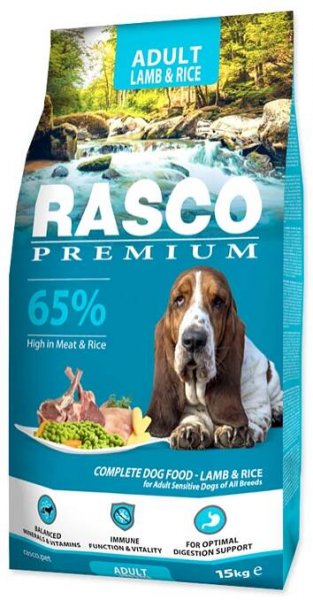 Krmivo Rasco Premium Adult jehněči s rýží 15kg-KS