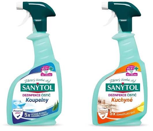 Sanytol Duopack čističe KOUPELNY + KUCHYNĚ, 2x500 ml nakoupit u OBI