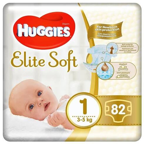 HUGGIES Elite Soft 1 3-5kg 84ks 