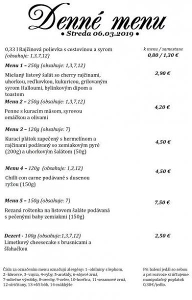 menu 06.03. – Arkádia hotel