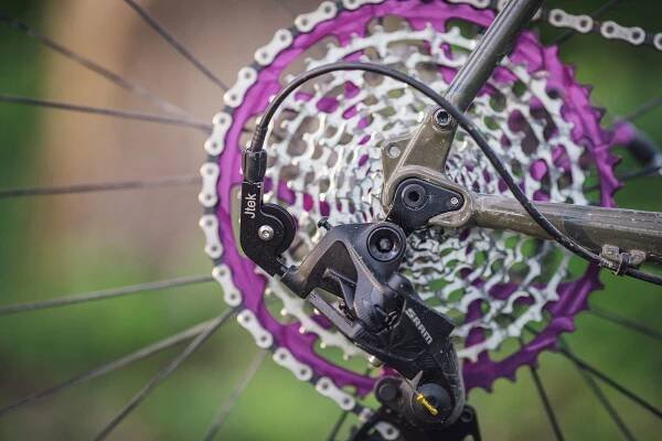 SRAM road shifters with Eagle Derailleur, Mullet Drivetrain