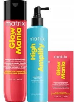 Matrix Glow Mania Šampon pro barvené vlasy 300 ml, sprej High Amplify Spray