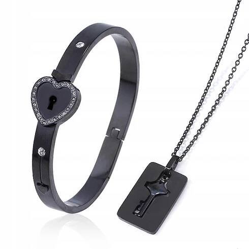 oaogoao bangle bracelets Love heart lock bracelet
