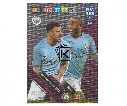 Fotbalová kartička Panini FIFA 365 – 2019 Club&Country 343 Manchester City Walker Sterling