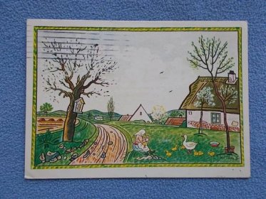 Umělecká pohlednice Josef Lada malíř Odeon velikonoce husopaska