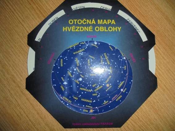 Otočná mapa hvězdné oblohy