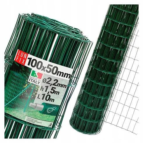 Plotová síť 150 cm, pozinkovaná, potažená PVC H1,5 m, ZELENÁ 10 m