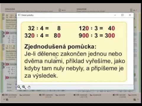 Násobení a dělení (čísel končících nulami) Matýskova matematika pro 4.ročník, 1. díl, str. 10, cv. 2