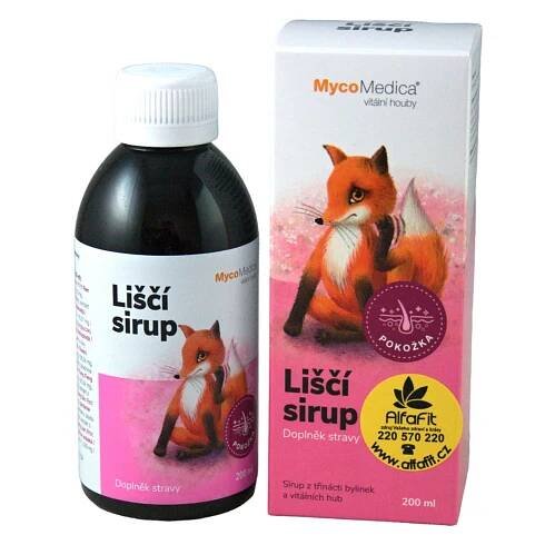 MycoMedica MycoBaby Liščí sirup - Reishi (Lesklokorka), Trsnatec (Maitake) a směs bylin 200 ml