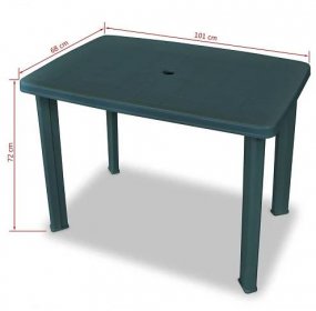 Zahradní stůl - plastový - zelený | 101x68x72 cm - PerfektníDomov.cz
