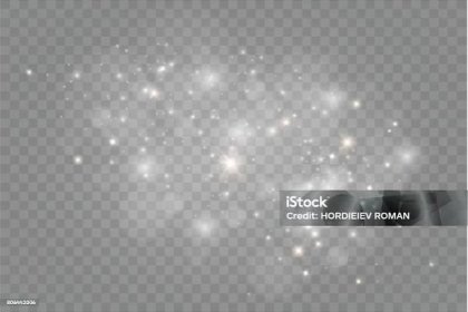 Prach na průhledném pozadí.jasné hvězdy. Efekt osvětlení záře - Bez autorských poplatků Třpyt - Lesk vektorové obrázky