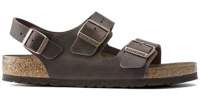 Kožené sandály Birkenstock Milano hnědá