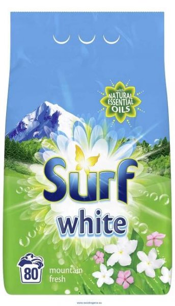 SURF Prášek prací na bílé prádlo White Mountain Fresh 80 dávek