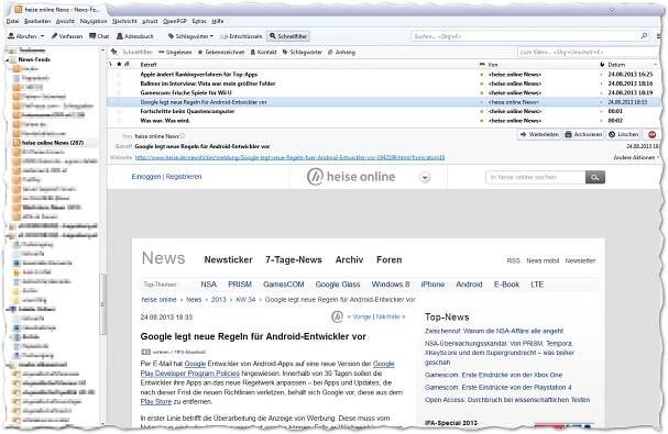 Mozilla Thunderbird - Heise online Newsfeed - OK