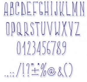 Zadejte písmena, číslice a interpunkční znaménka ruku elektri abeceda handwritting abc vektorové moderní písmo — Ilustrace