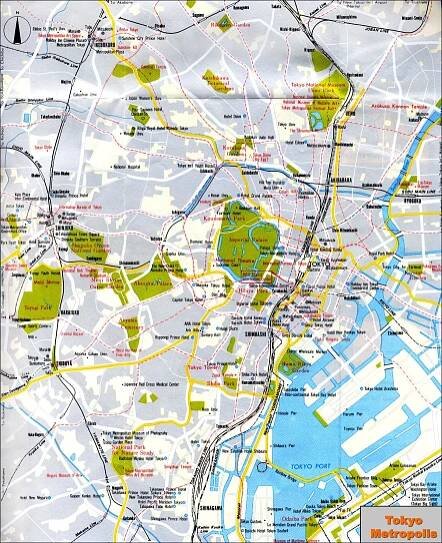 Carte de Tokyo au Japon avec des informations touristiques