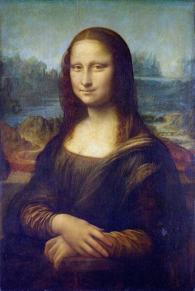 Leonardo da Vinci, Mona Lisa, c. 1503-05, oil on panel, 30-1/4″ x 21″ (Musée du Louvre)