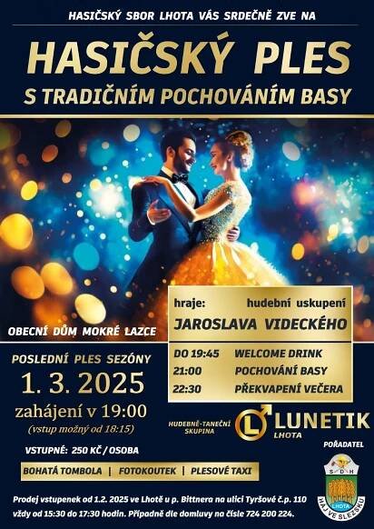 Hasičský ples s tradičním pochováním basy