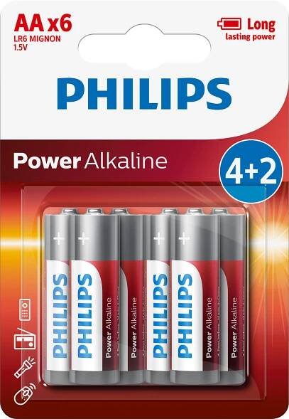 Baterie tužkové 4 + 2 AA (1,5V) PHILIPS LR6P6BP/10 » Astoreo - Vše pro domácí pohodu