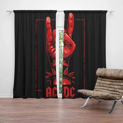 Závěsy ACDC Červená ruka: 2ks 140x250cm