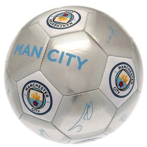 Ouky Manchester City FC, stříbrný, podpisy hráčů, vel. 5