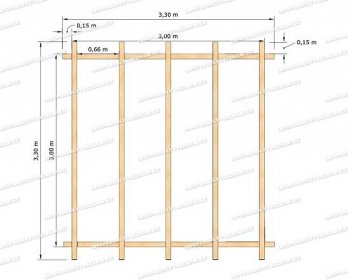 Dřevěná pergola - stavebnice bez krytiny 3x3m, 3x5m - 2