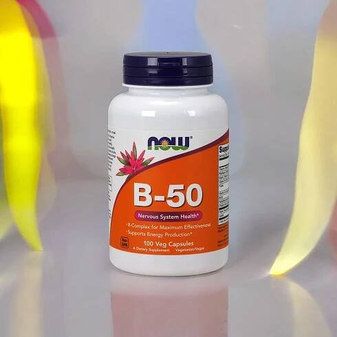 ⚡ Vitamin B-50 - 100vcaps - NOW - Cena, dávkování, recenze - obchod MusclePower