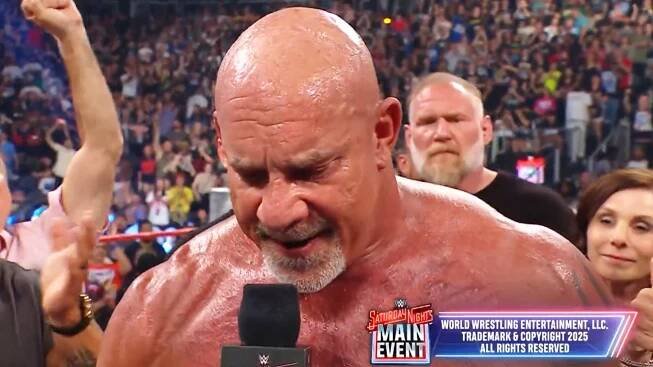 NBC slammed after cutting off WWE legend Goldberg's emotional farewell speech