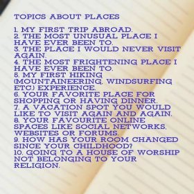 Topics about places