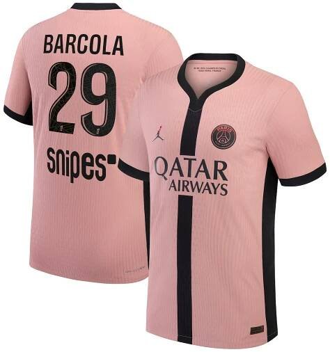 PSG Jordan Third Dri-FIT ADV Match Shirt 2024-25 with Barcola 29 printing