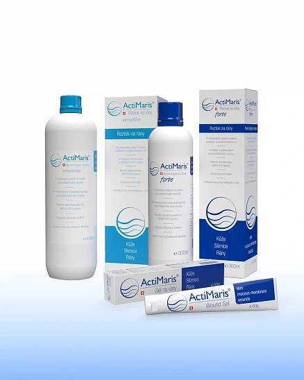 Produkty ActiMaris roztoky Sensitiv a Forte, ActiMaris gel na světlém pozadí