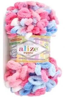 Alize Puffy Color 6525 Růžová-modrá