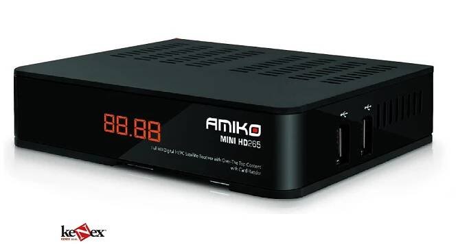 AMIKO Mini HD265 HEVC CX LAN digitální satelitní HD přijímač + baterie mikrotužka AAA balení po 2 ks - Kenex s.r.o.