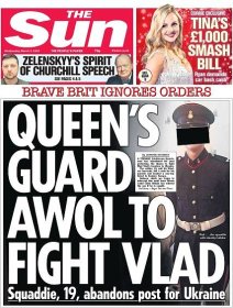 The Sun's cover reporting on the squaddie who went AWOL